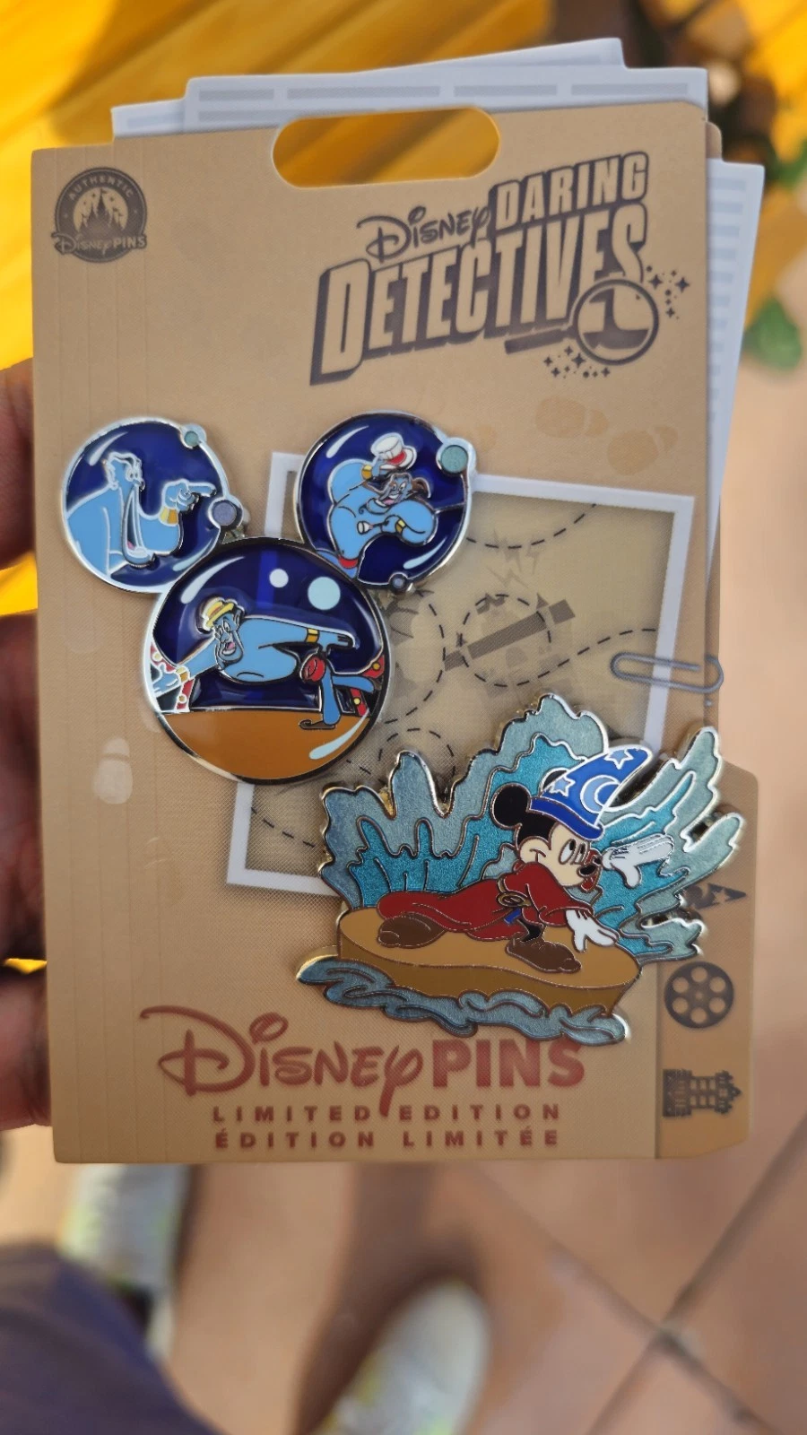 2026 Disney Parks Daring Detectives Mickey Fantasmic LE 2 Pin Set
