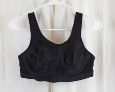 Glamorise Womens High Impact Wonderwire Sports Bra Underwire Black Size 36C