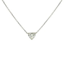 14k White Gold Heart-Cut Solitaire 2.29tcw Diamond Pendant Necklace 18"