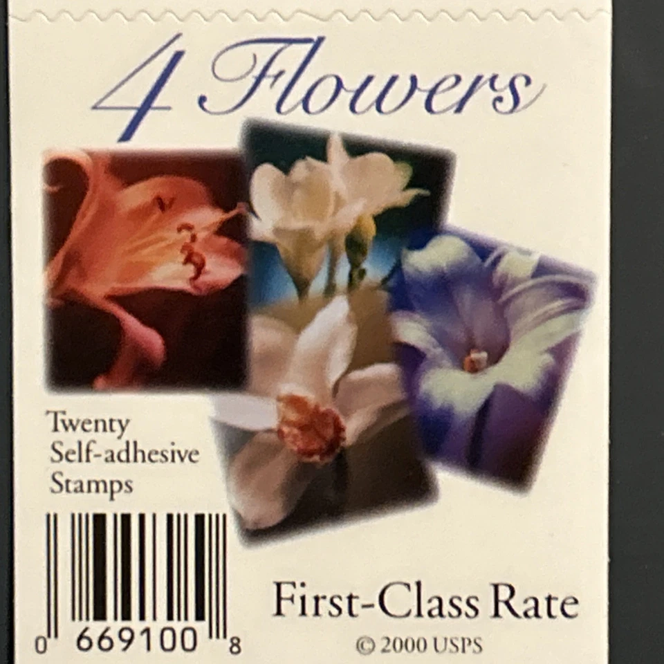 4 Flowers Book Of 20 First Class Stamps - Image 3 of 3