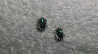 Old  Vtg. ' Navajo ' Sterling & Green/ Blue Abalone Shell Stud Earrings Signed  — photo 7
