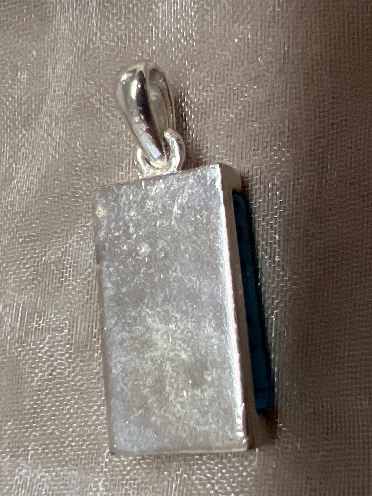 VTG Sterling Silver Rectangular Turquoise cabocho… - image 4