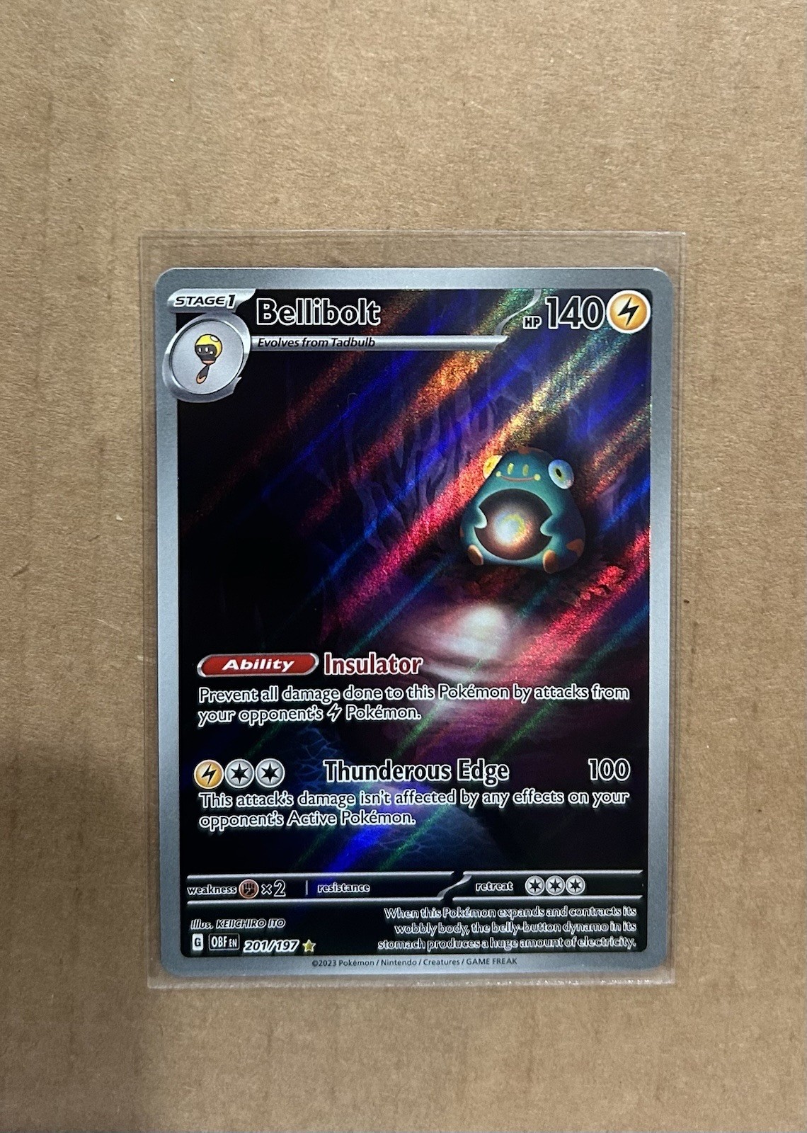 Bellibolt Illustration Rare SV03: Obsidian Flames 201/197 NM