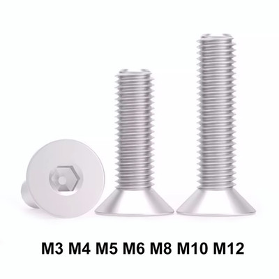 Aluminium Senkkopfschrauben Senkkopf Innensechskant Alu M3 M4 M5 M6 M8 M10 M12