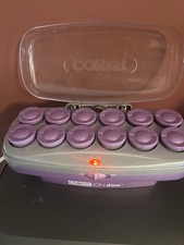 Conair Ion Shine Hot Rollers 12 Curlers Jumbo Flocked Clips Tested- WORKS