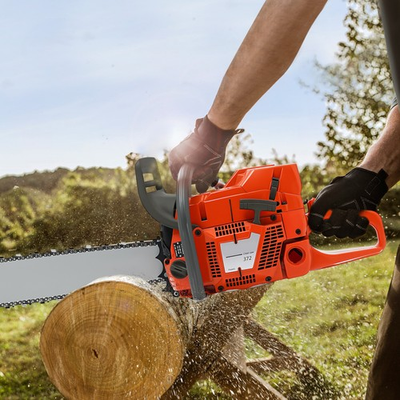 #ad #ad 71cc 28quot;Gas Powered Chainsaw with Guide Plate Saw Chain 2 Stroke Engine Cut Wood $220.85