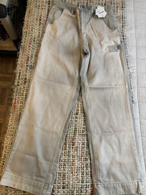Objects Baggy Jeans Gray Denim Adjustable Waist Buckle Accents Men's Twill