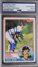 Wade Boggs Boston Red Sox Signed Autographed 1983 Topps ROOKIE Card MLB COA PSA