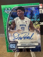 2025 1st Bowman U Drake Powell * Green Shimmer Auto * Chrome UNC Brooklyn Nets