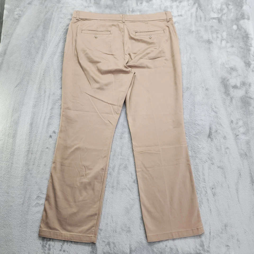 Lee Pants Womens 18 Tan Khaki Regular Fit Straight Leg Mid Rise Stretch Office - Image 2 of 4