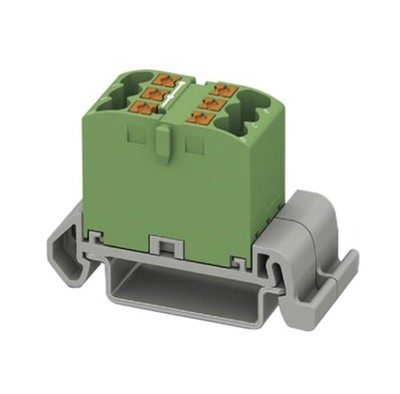 Phoenix Contact 3273140 PTFIX Distribution Terminal Block 6-Pos Green DIN Rail M