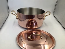 Mauviel M'Heritage 200 B 2mm Polished Copper & Stainless Steel Stewpan, 6.1-qt