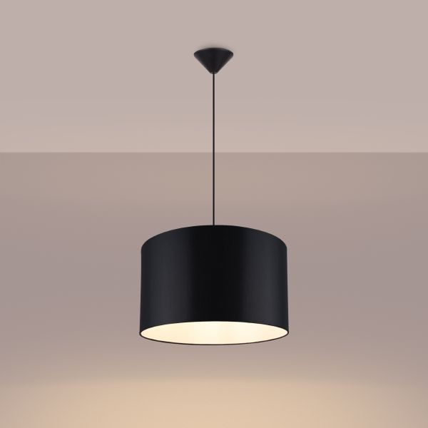 Suspension tissu noir E27 à diffusion douce modèle Nova 40 - 3