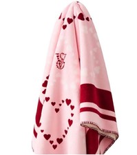 Victoria's Secret Valentine's Day Plush Blanket Soft Pink Heart Cozy Throw NWT
