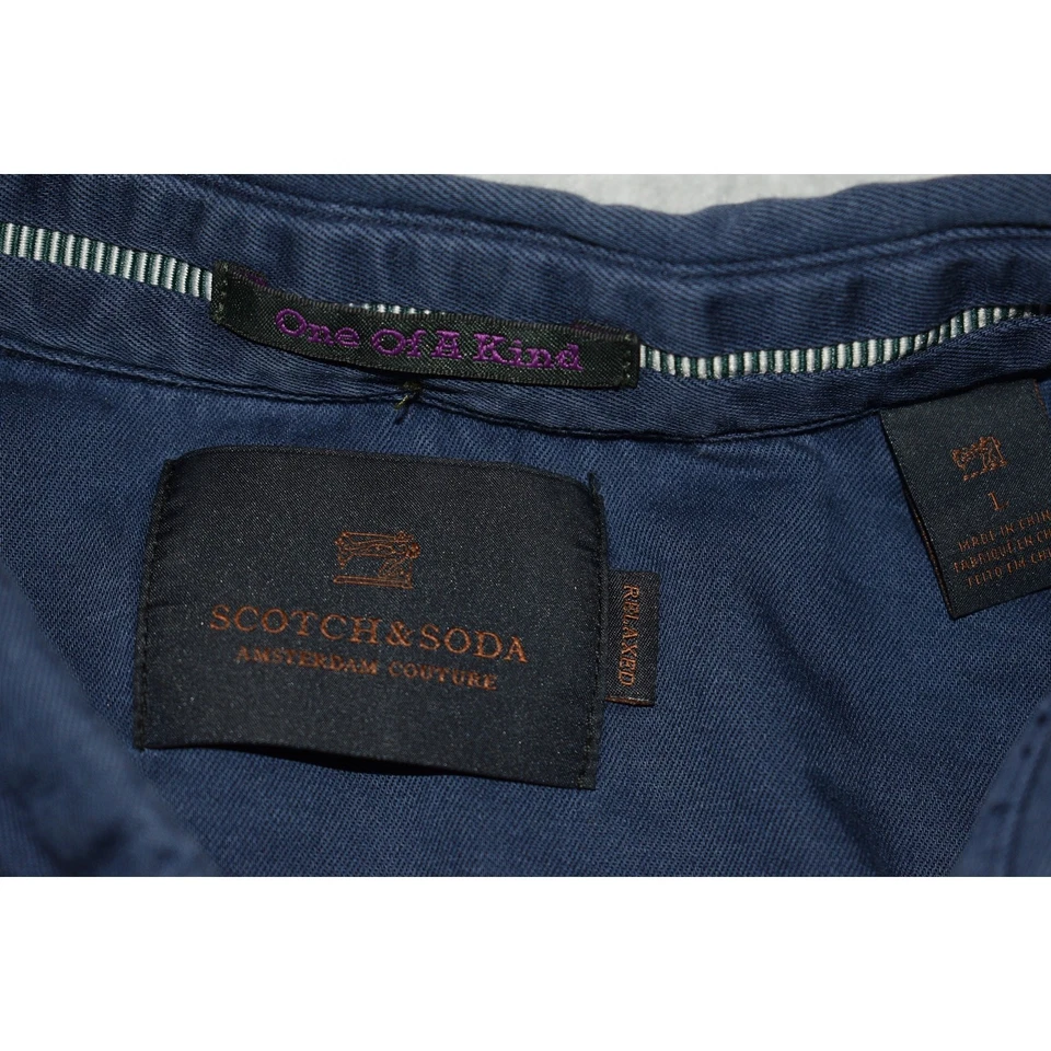 Camisa Scotch & Soda Para Hombre Talla Grande Amsterdam Couture Azul Algodón Foto 4 de 4
