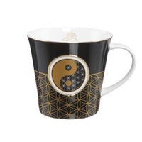 Lotus Becher Tasse Yin Yang Schwarz Mit Echtgoldauflage Porzellan 350Ml Goebel