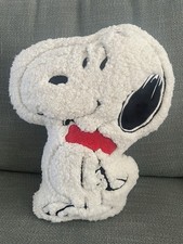 Peanuts Snoopy Sherpa Pillow 16  Plush Snoopy with Red Collar