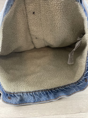 Levis giacca donna denim sherpa foderata in pile blu con bottoni taglia large - Foto 8 di 8