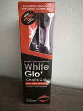 WHITE GLO CHARCOAL Deep Stain Toothpaste 150 g ENAMEL SAFE -EXP: Nov 2026