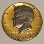 1967 Kennedy Half Dollar Gold Plated & ENAMELED 40% Silver BU - RARE