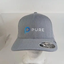 Pure Hat Cap Snap Back Gray P Logo Mesh New Era Water FITTED ONE SIZE MEDIUM