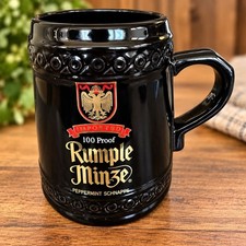 Rumple Minze 100 Proof Peppermint Schnapps Ceramic Beer Stein Mug 6''