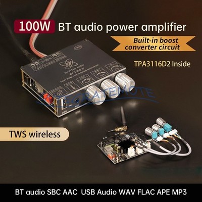 DC 12-24V T1001P Mono 100W Bluetooth Digital Audio Power Amplifier TWS Stereo