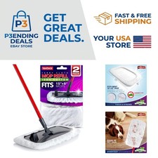 Luxury 100 Cotton Terry Mop Pads 15x8 Inches - 2-Pack Floor Cleaning Essential