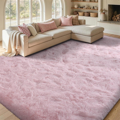 FinrèC 8X10 Feet Area Rugs for Living Room Bedroom, Fluffy Shaggy Large Rug, No