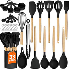Kitchen Utensils Set - 33 PCS, Heat-Resistant Silicone Cooking Utensils Set with