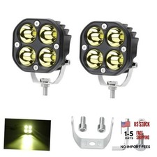 LED Driving Fog Lights IP67 Waterproof LED Pods Bar Lens Spot Cube Amber-Light