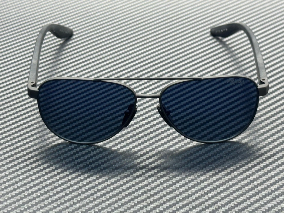 PRADA LINEA ROSSA PS A52S DG005U 黑色橡胶蓝色镜面紫色男式 58 毫米太阳 — 第 2/4 张图片