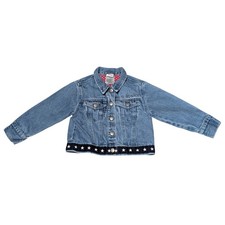 Vintage Disney Store Denim Jean Jacket Girls 3T Blue Mickey Minnie Star