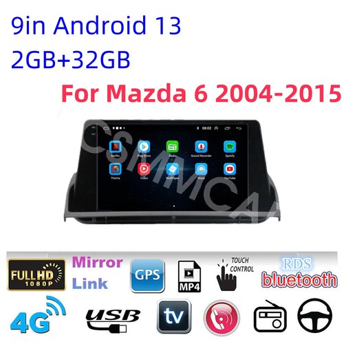 Car Radio GPS Navi Fit For 2004-2015 Mazda 6 9in Bluetooth Audio Video Player FM - Picture 4 of 17