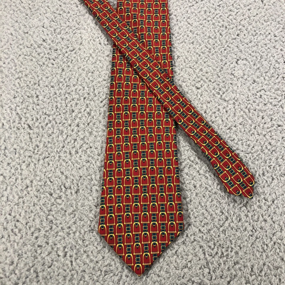 Corbata Paul Fredrick 55" silla de montar temática estribo 100 % seda Foto 2 de 4