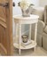 traditional oval sofa side table living room accent display shelf storage white
