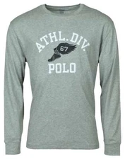 Polo Ralph Lauren Men's Classic Fit Long Sleeve Graphic T-Shirt - L - Gray