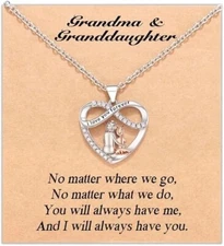 Mother Daughter/Necklace, Infinity Heart Pendant Grandma Granddaughter