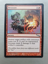 Detonate , MTG Mirrodin (2003). Uncommon Red Sorcery NM