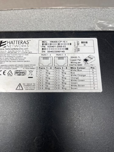 Hatteras Networks HN408-CP HN408-CPi HN408-CP-1E-I High Speed Ethernet Modem - Picture 3 of 3
