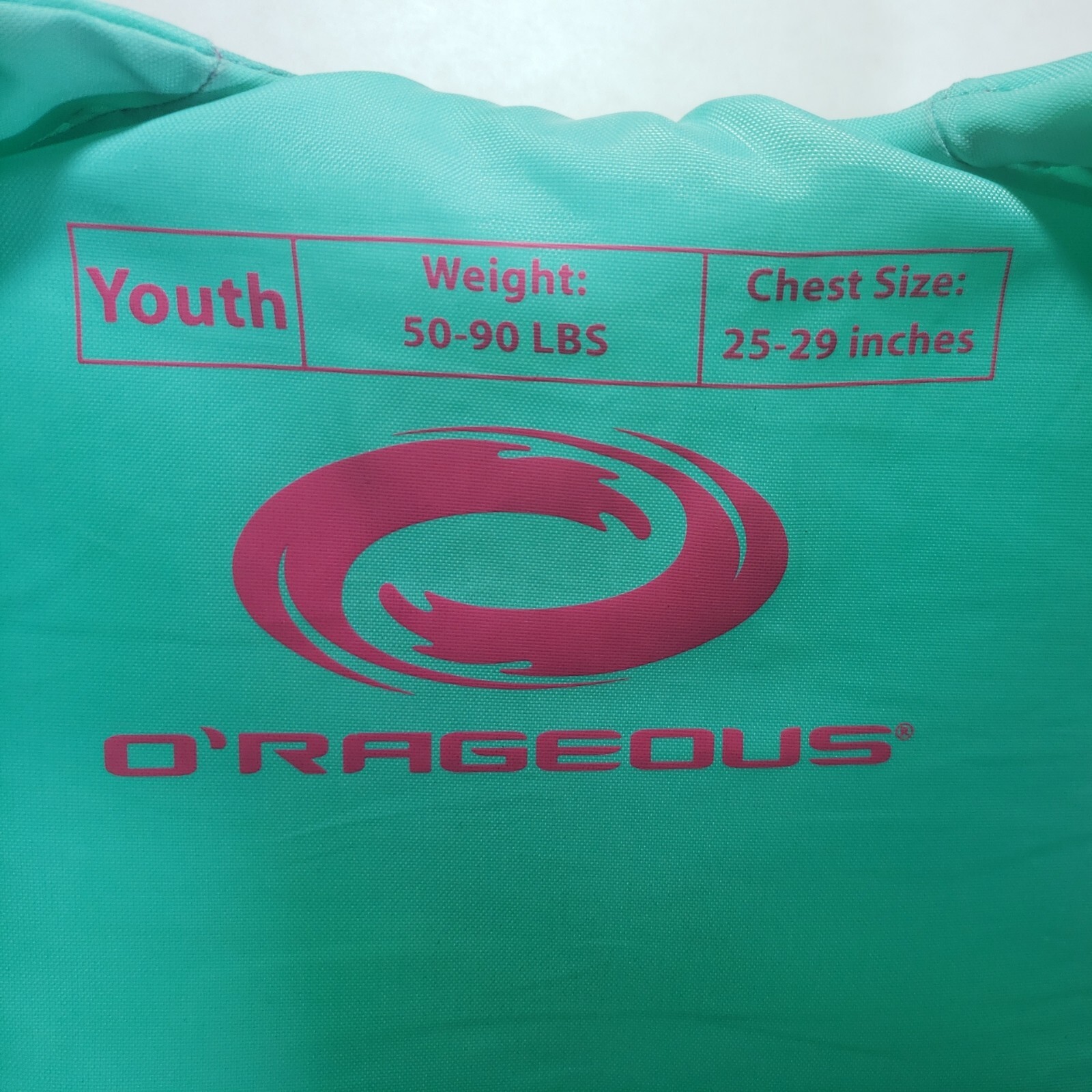 O'Rageous Life Jacket Vest Type 3 Youth Marine 5090 lbs 25"29" Chest