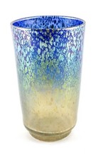 LOETZ 1898 BOHEMIAN GLASS PAPILLON IRIDESCENT COBALT BLUE VASE 12   31.9 cm VG