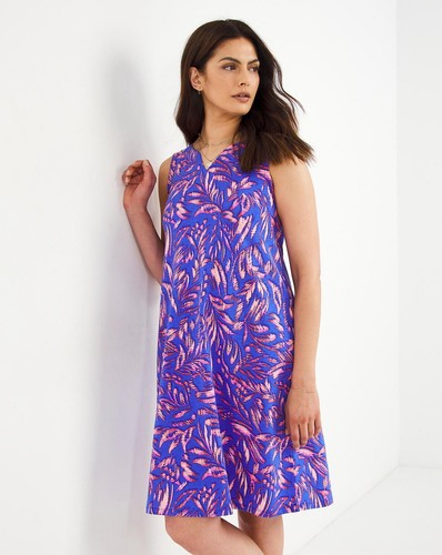 NUEVO Damas Algodón Verano Camiseta Estampado Cambio Vestido Transpirable Elástico Talla 10-26 - Imagen 9 de 17
