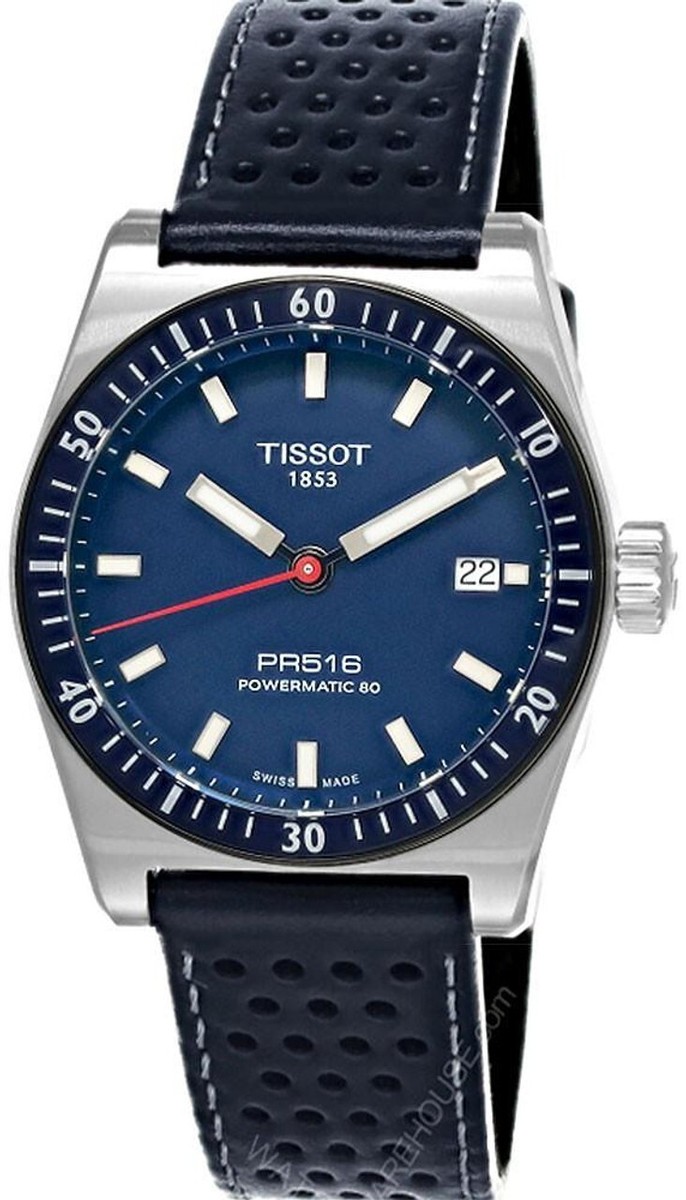 Tissot T-Sport PR516 Powermatic 80 38mm Blue Leather Watch T149
