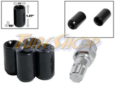 4 TUNER WHEEL LOCK LUG NUTS 8 POINT KEY 12X1.25 12 1.25 ACORN OPEN END BLACK N