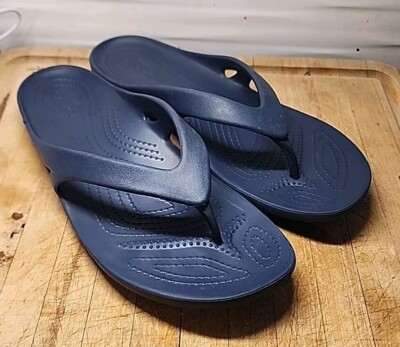 CROCS Navy Blue Flip Flop Sandals Shoes Croc Unisex Crocband Casual Navy Blue Flip Flop Sandals Size  main image 2