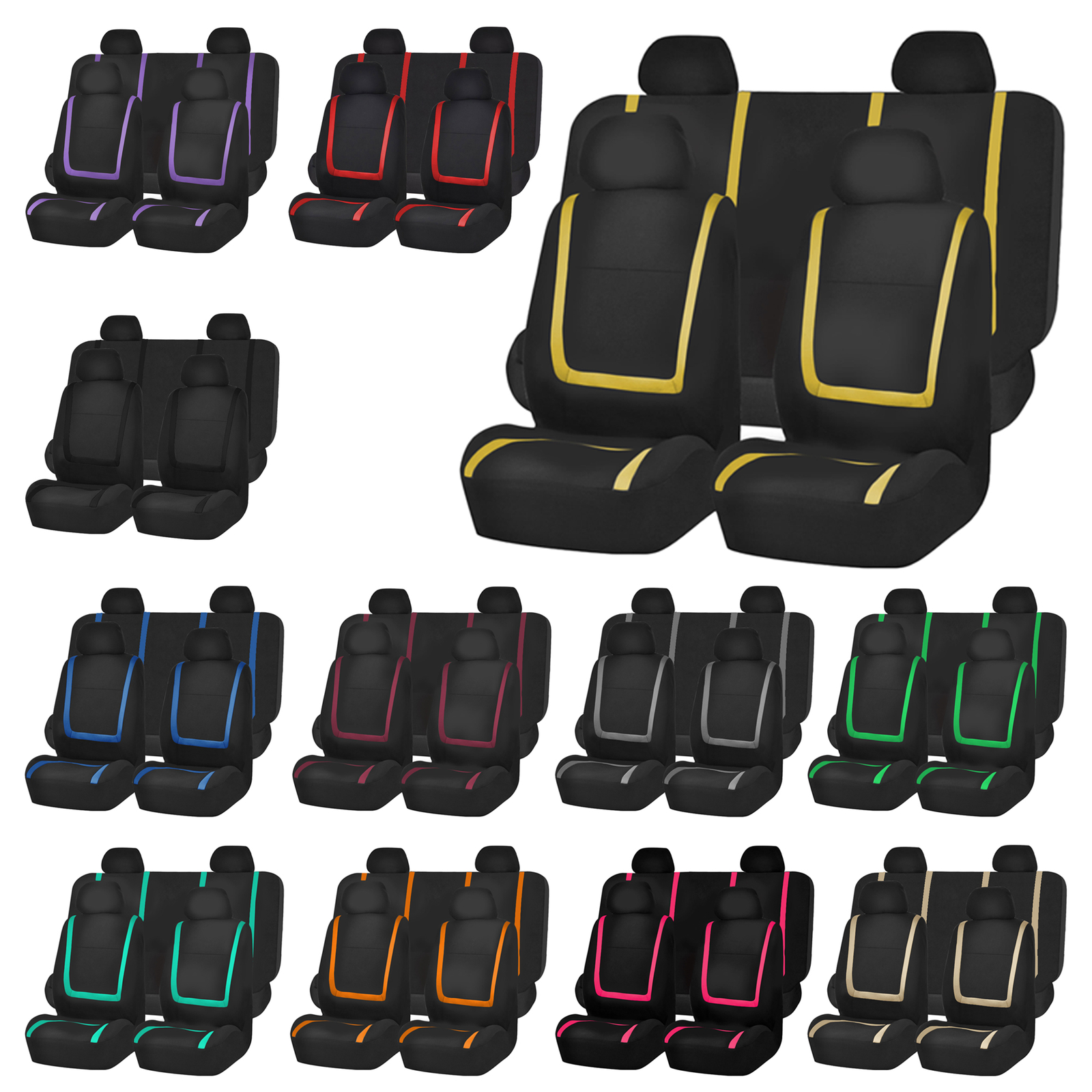 FH Group Universal Fit Car Seat Covers for Truck SUV Van in Various Stylish Designs