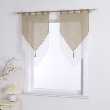 2er Scheibengardinen Modern Bistrogardinen Voile Fenstervorhang Gardinen Küche