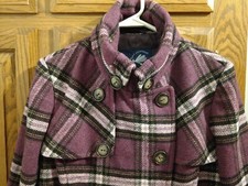 Women's Size Xl - Enlightened Outerwear - Green With Envy - Purple Plaid Coat.