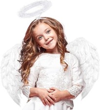 Hyperzoo Angel Wing with Halo Headband, Halloween Xmas Party Angel for Girls